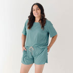 Glacier Blue Small Ribbed Women's Shorts