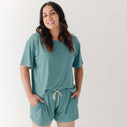 Glacier Blue Small Ribbed Women's Shorts