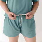Glacier Blue Small Ribbed Women's Shorts