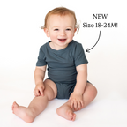 Dark Steel Blue Small Ribbed Shorts Two-Piece Set