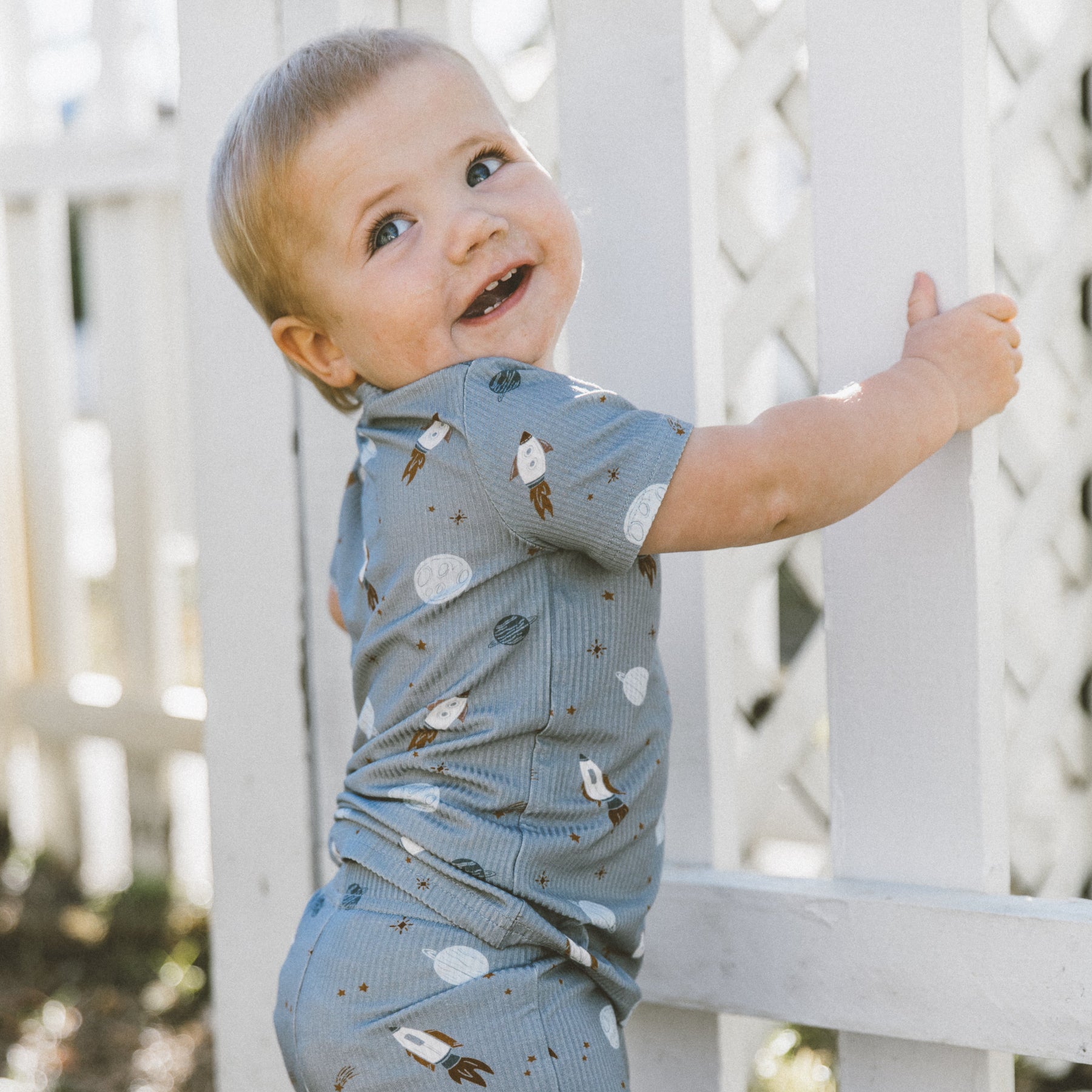 Space Explorers Small Ribbed Shorts Two-Piece Set