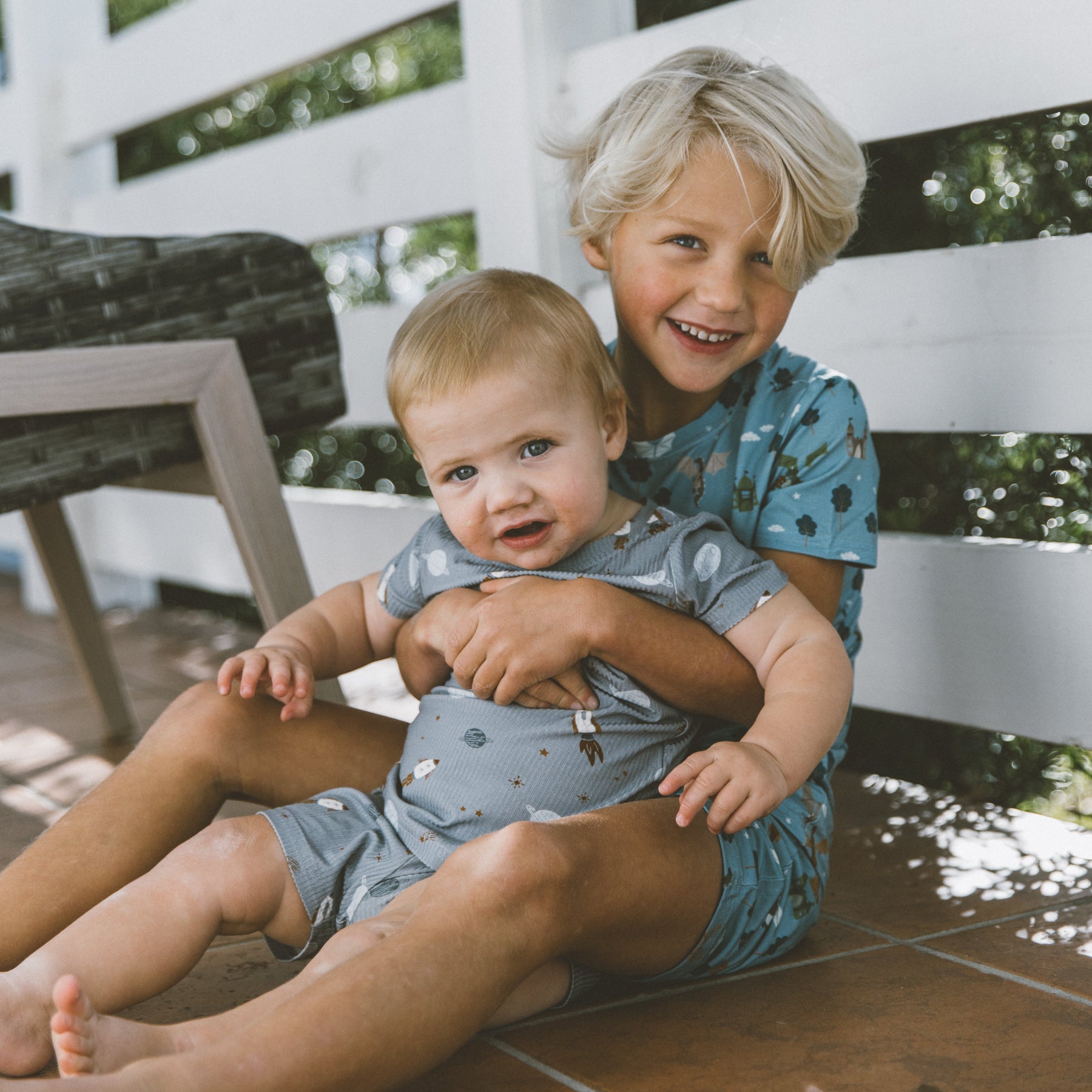 Space Explorers Small Ribbed Shorts Two-Piece Set