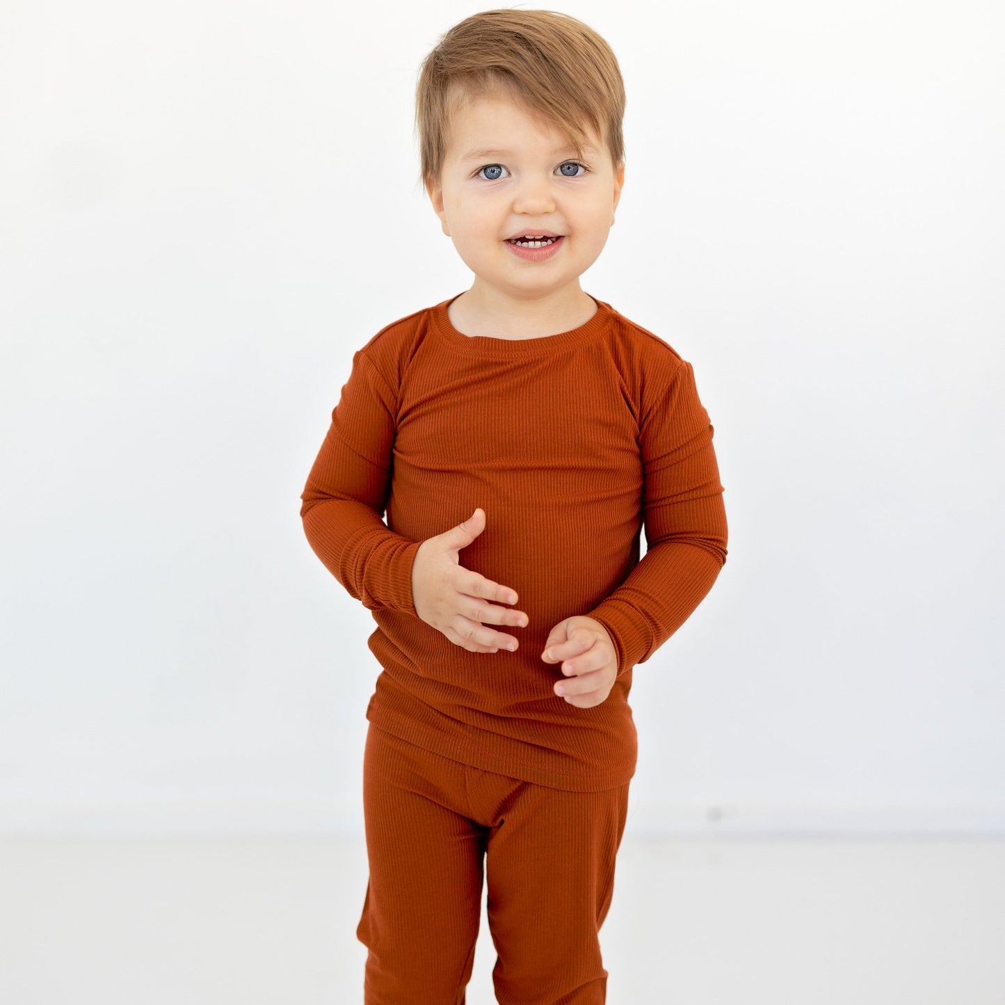 Rust Small Ribbed Two-Piece Set