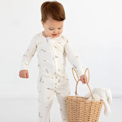 Bunnies Small Ribbed Zip Romper