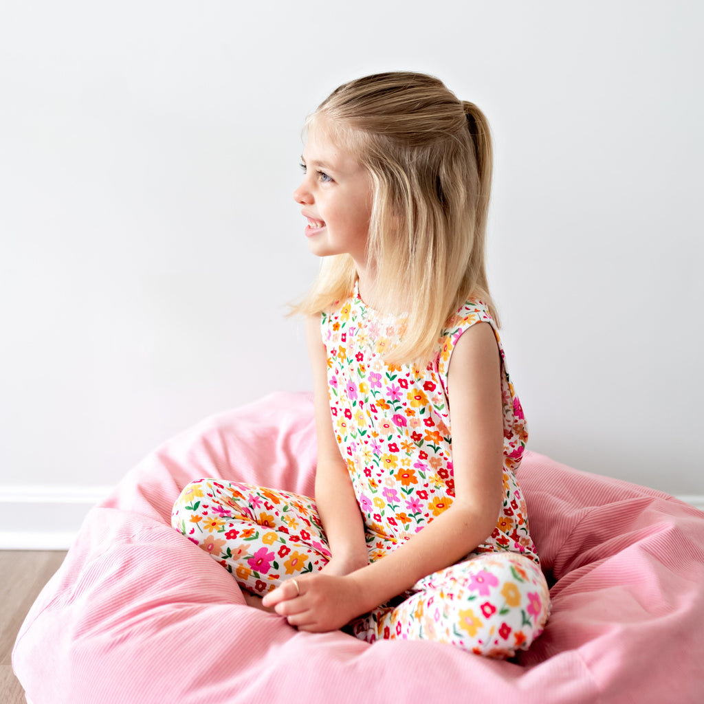 Summer Blooms Small Ribbed Harem Romper