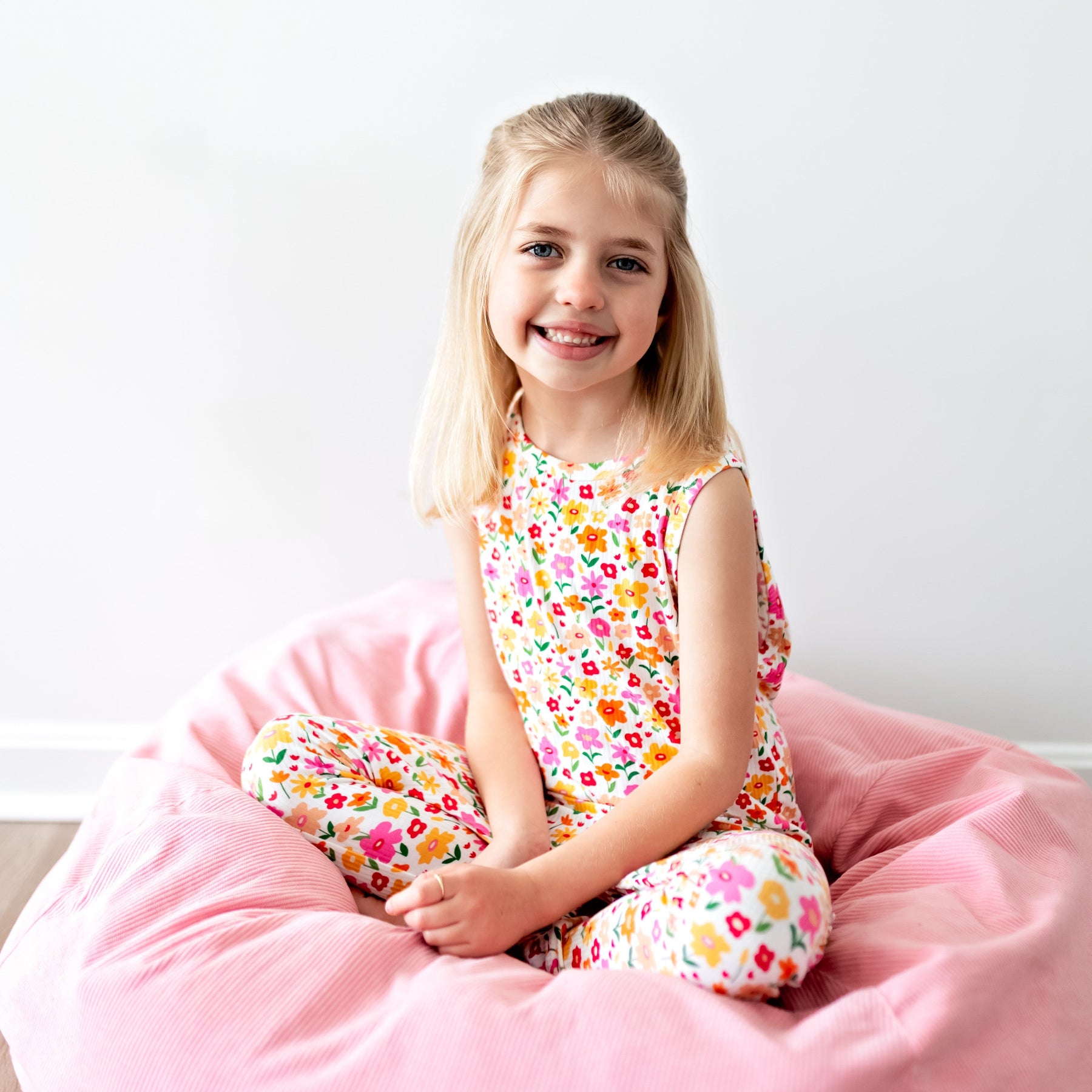 Summer Blooms Small Ribbed Harem Romper