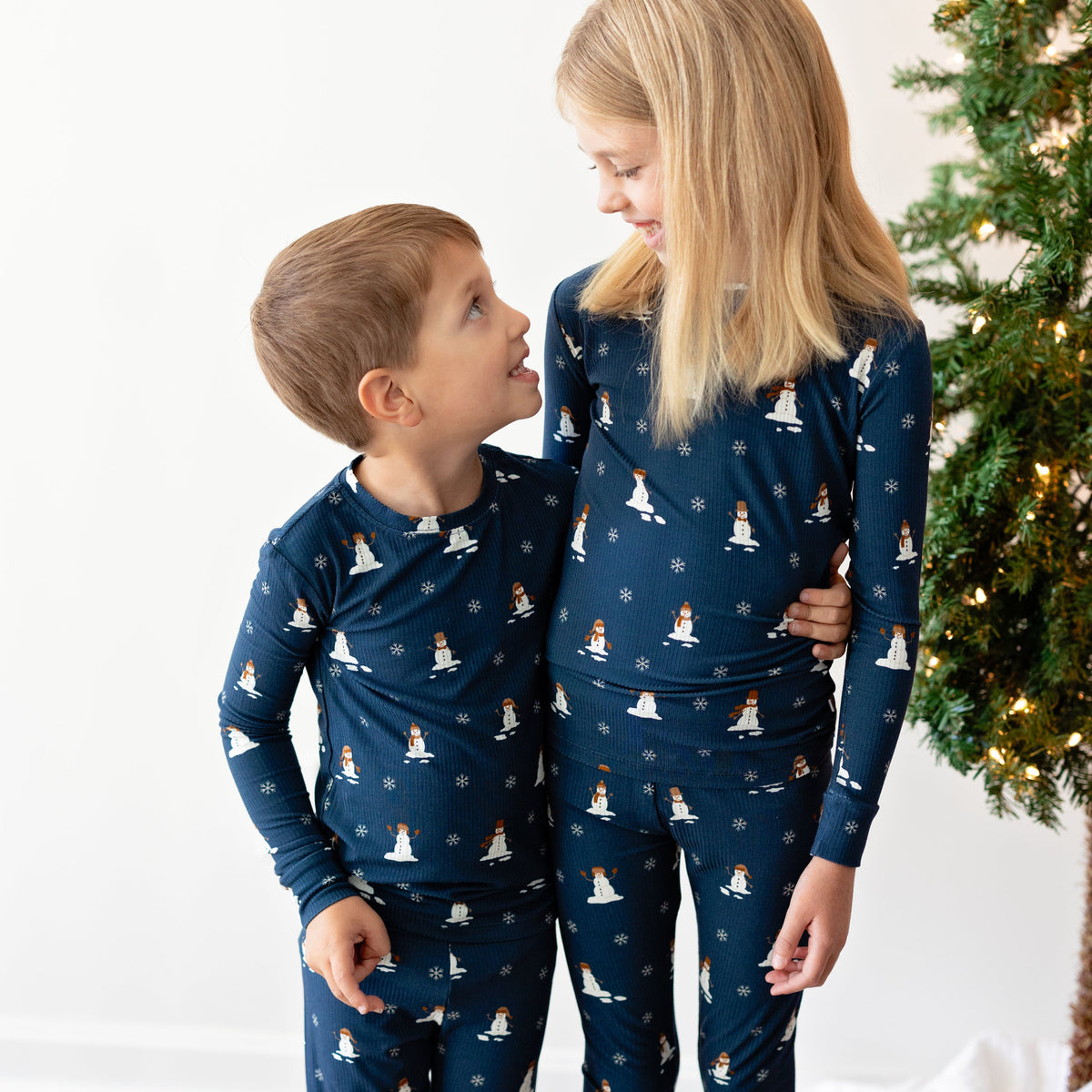 Snowmen Small Ribbed Two-Piece Set