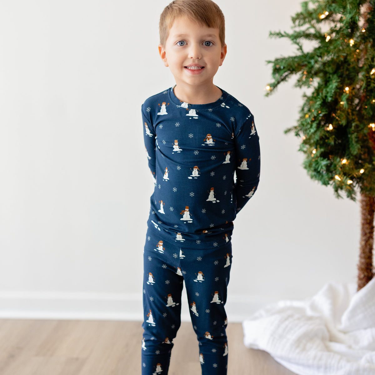 Snowmen Small Ribbed Two-Piece Set
