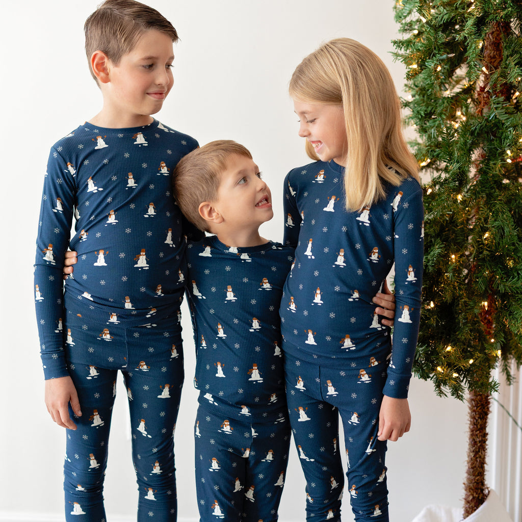 Snowmen Small Ribbed Two-Piece Set