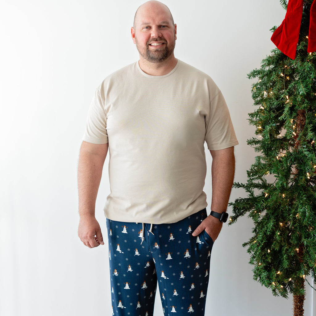 Snowmen Small Ribbed Men's Pants