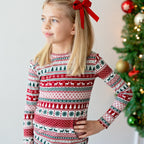 Christmas Sweater Stripe Small Ribbed Two-Piece Set