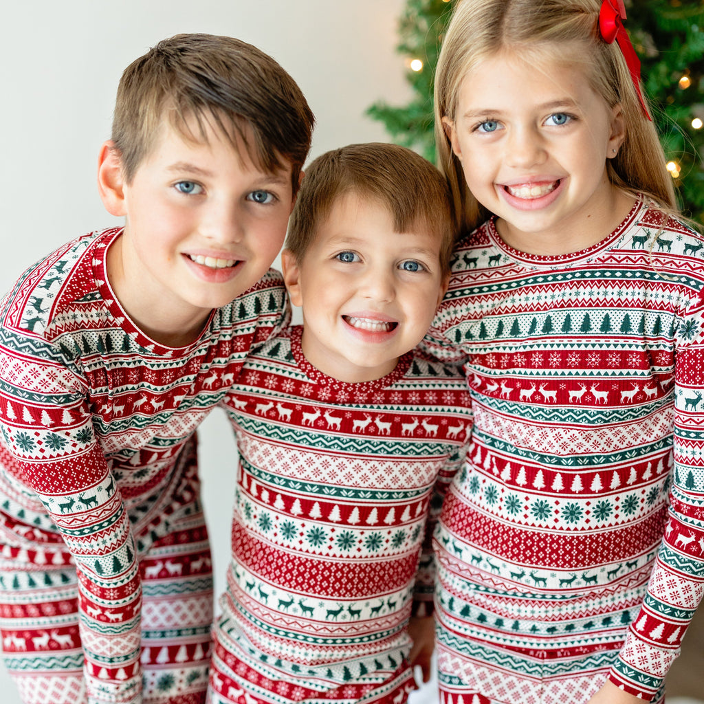 Christmas Sweater Stripe Small Ribbed Two-Piece Set