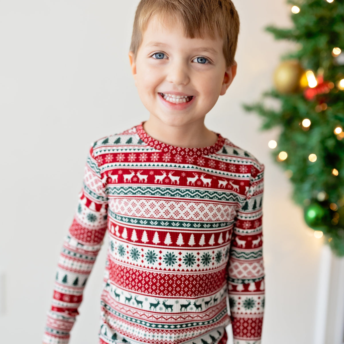 Christmas Sweater Stripe Small Ribbed Two-Piece Set