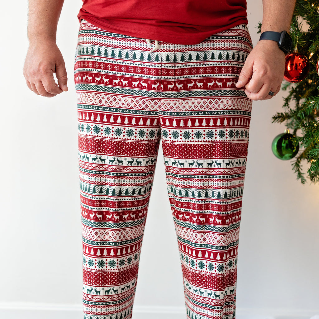 Christmas Sweater Stripe Small Ribbed Men's Pants