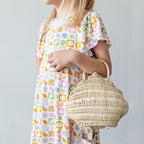 Checkered Seashells Small Ribbed Pocket Dress