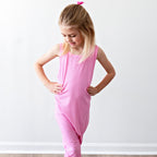 Bubblegum Pink Small Ribbed Harem Romper