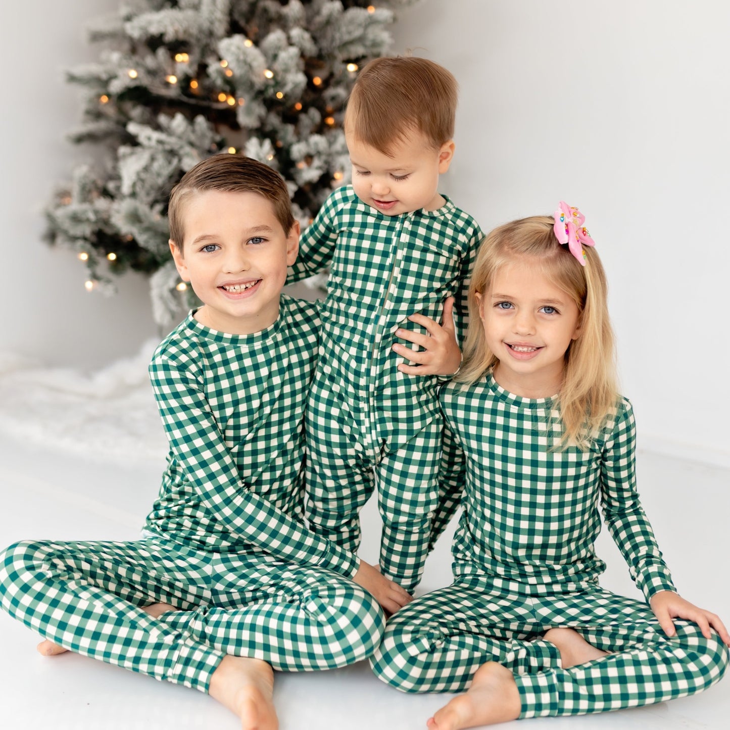 Evergreen Gingham Two-Piece Set