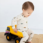 Construction Small Ribbed Zip Romper