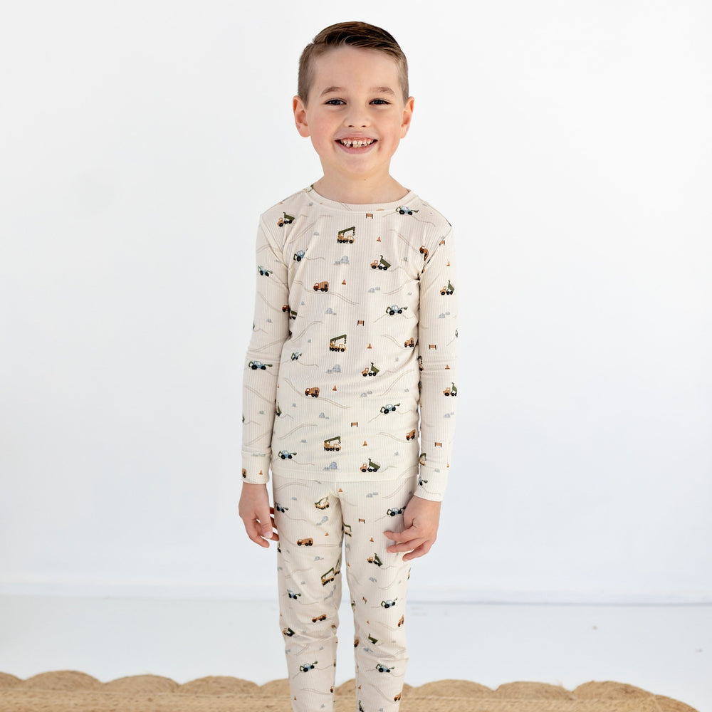 Construction Small Ribbed Two-Piece Set