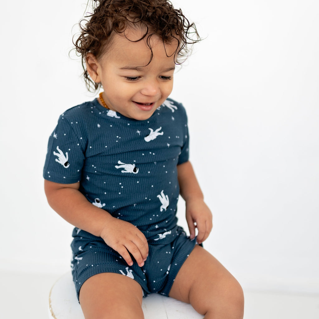 Astronauts Small Ribbed Shorts Two-Piece Set