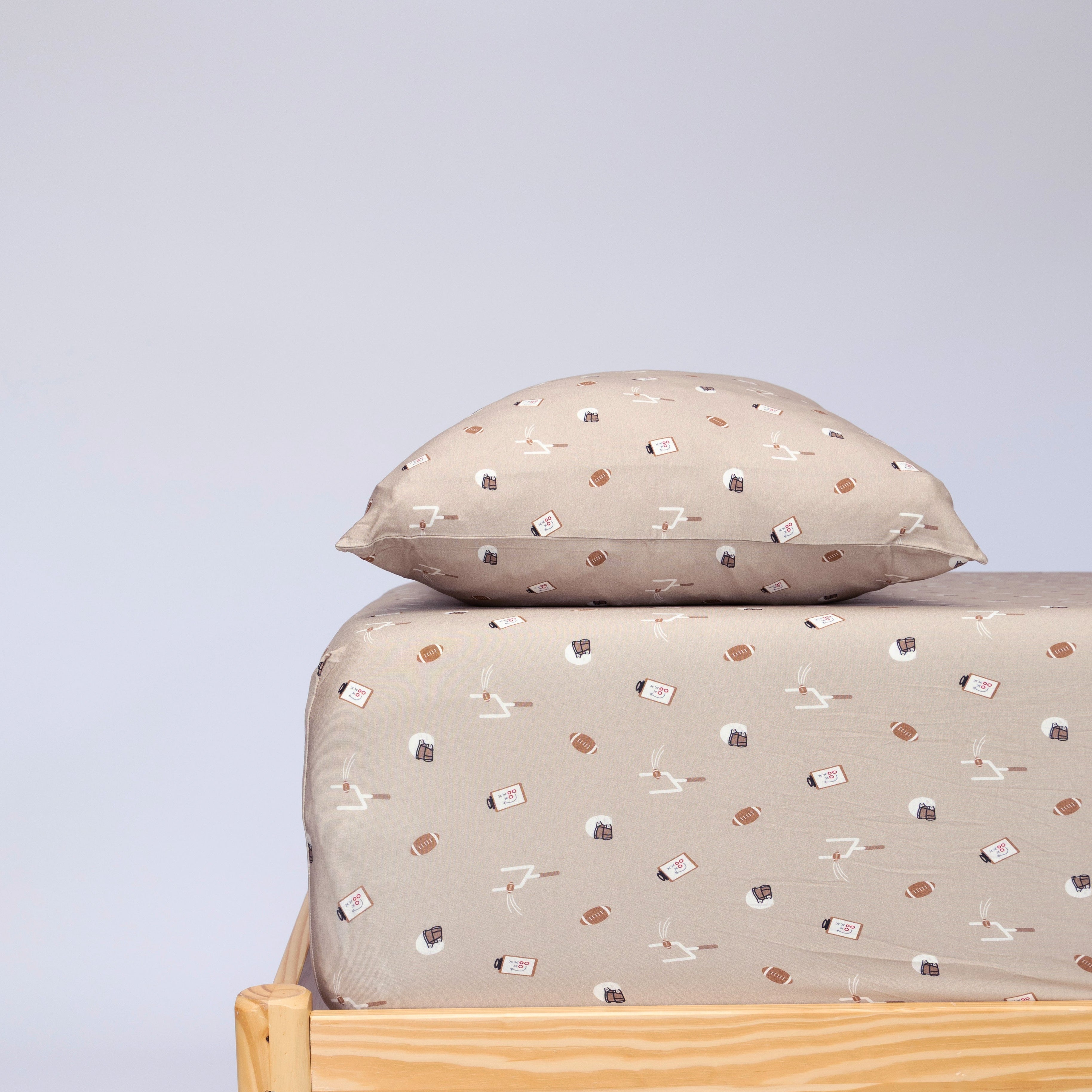 Football Twin Sheet With Pillow Case