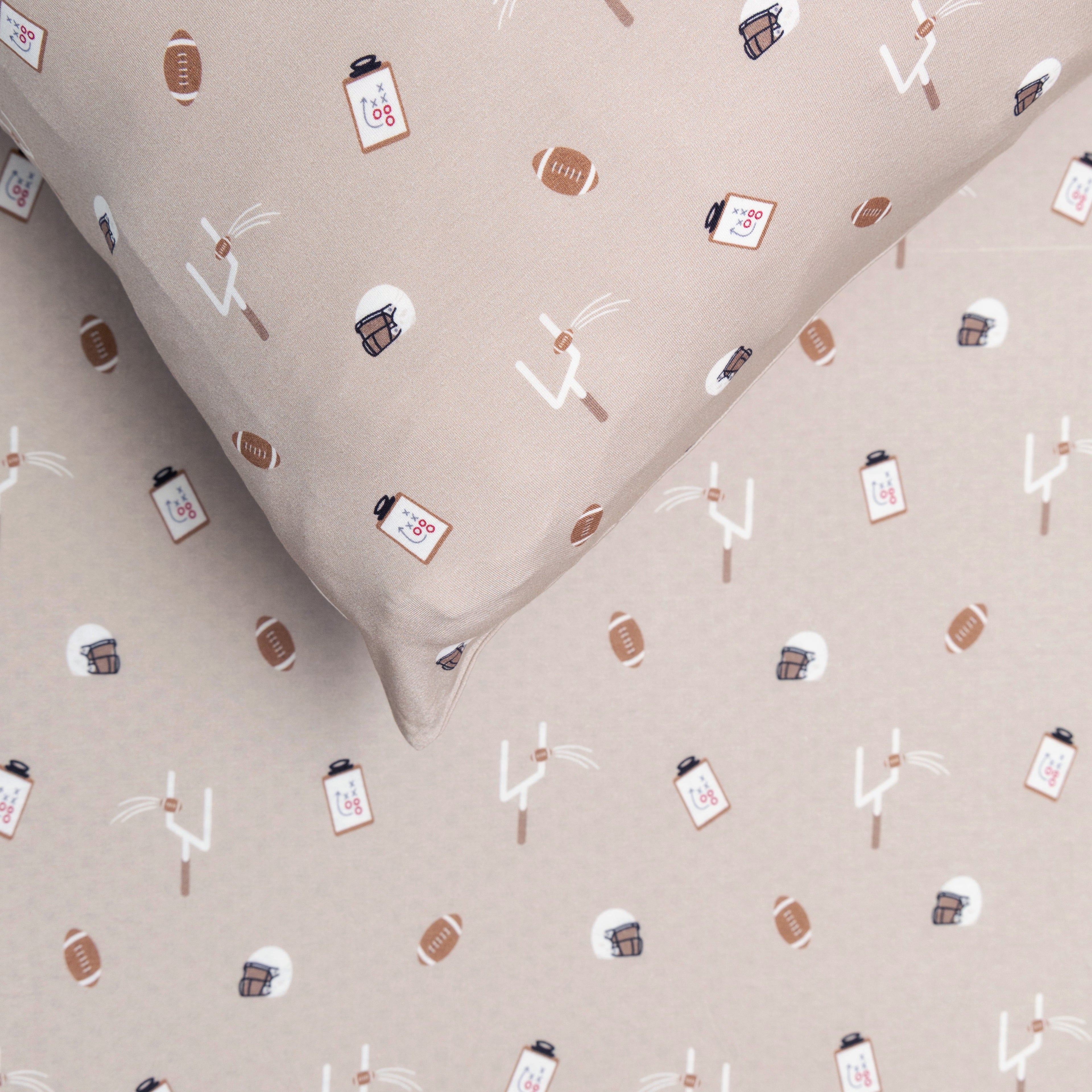 Football Twin Sheet With Pillow Case