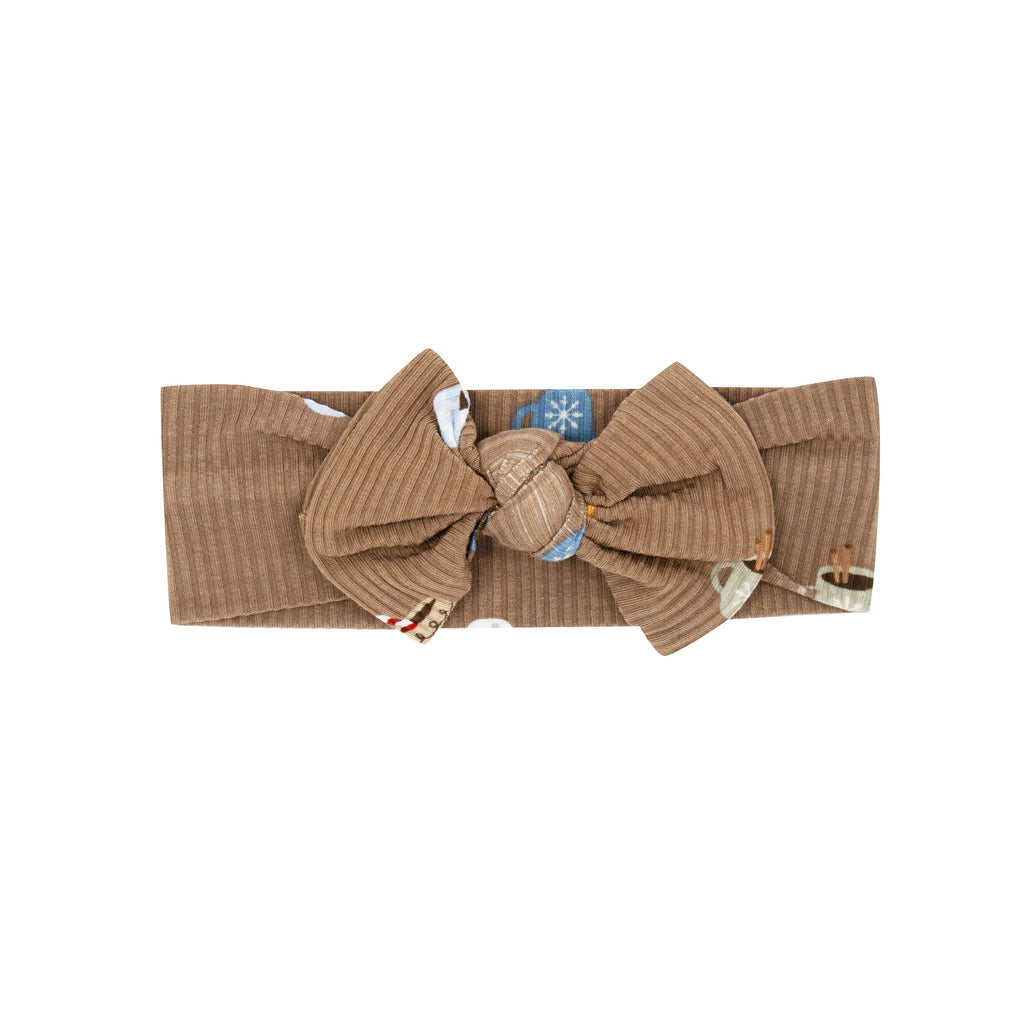 Hot Cocoa Small Ribbed Bow
