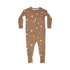 Hot Cocoa Small Ribbed Zip Romper