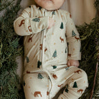 Reindeer Forest Small Ribbed Zip Romper