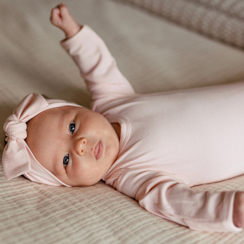 Ballet Pink Small Ribbed Bow