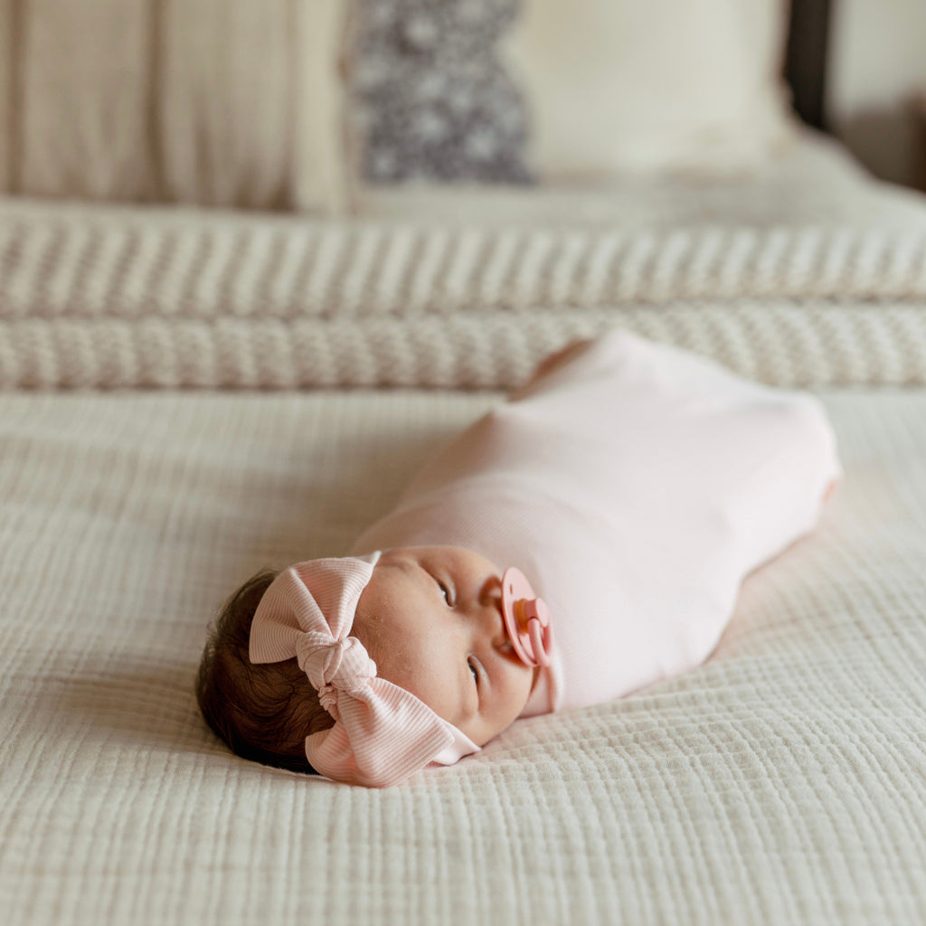 Ballet Pink Small Ribbed Bow