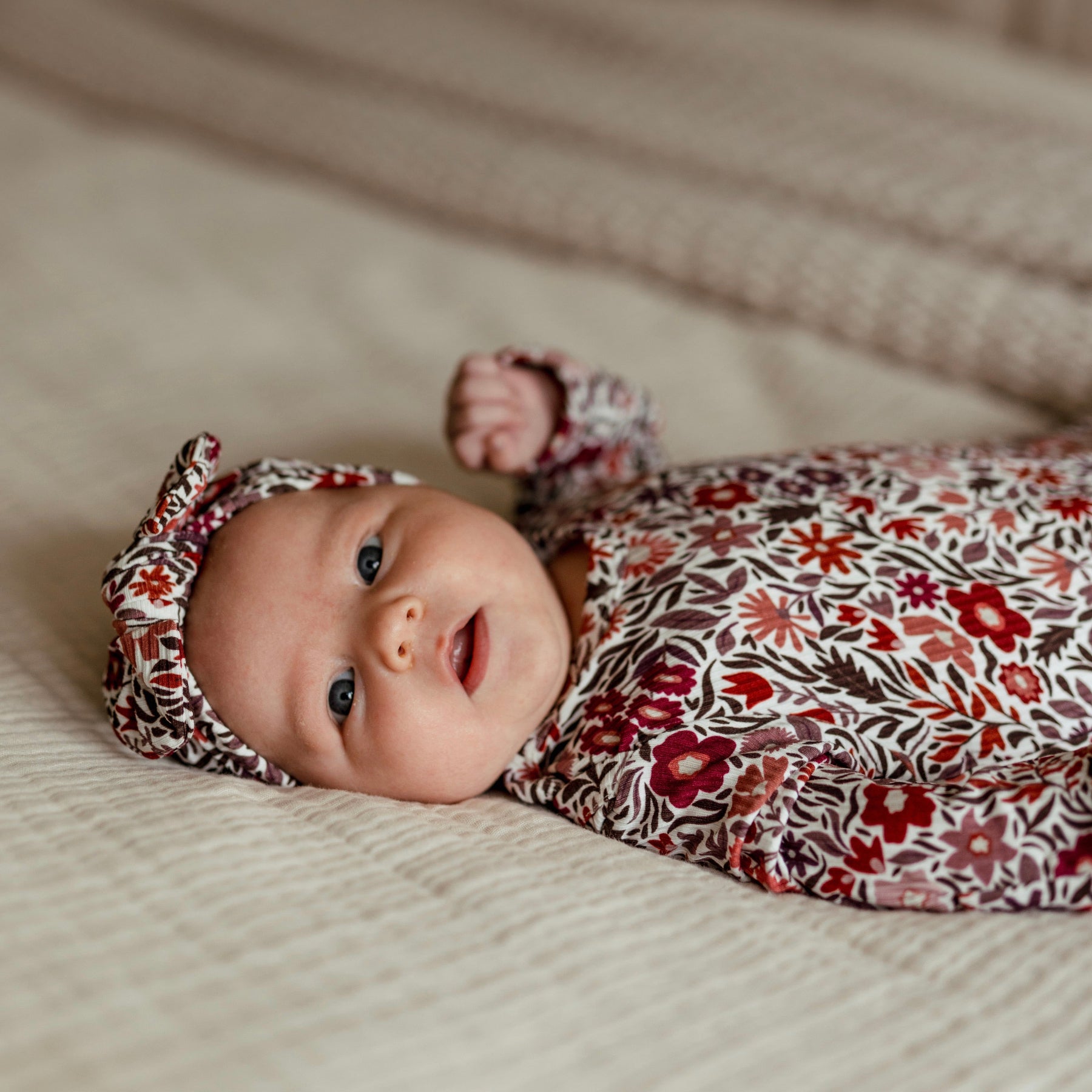 Fall Blooms Small Ribbed Bow