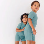 Glacier Blue Small Ribbed Summer Zip Romper