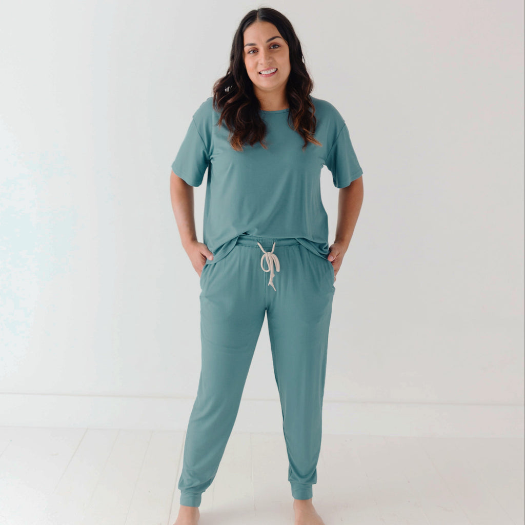 Glacier Blue Small Ribbed Women's Pants