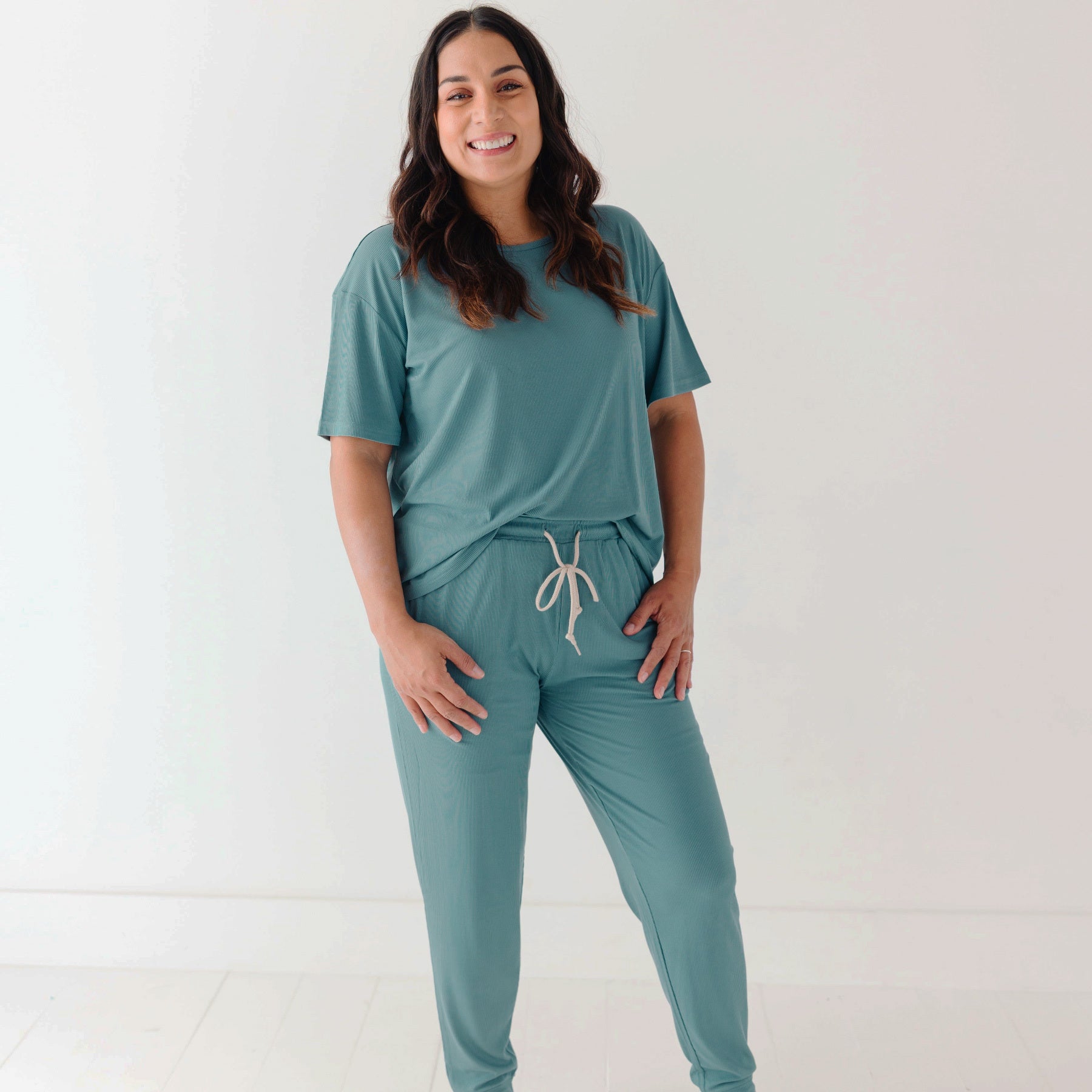 Glacier Blue Small Ribbed Women's Pants