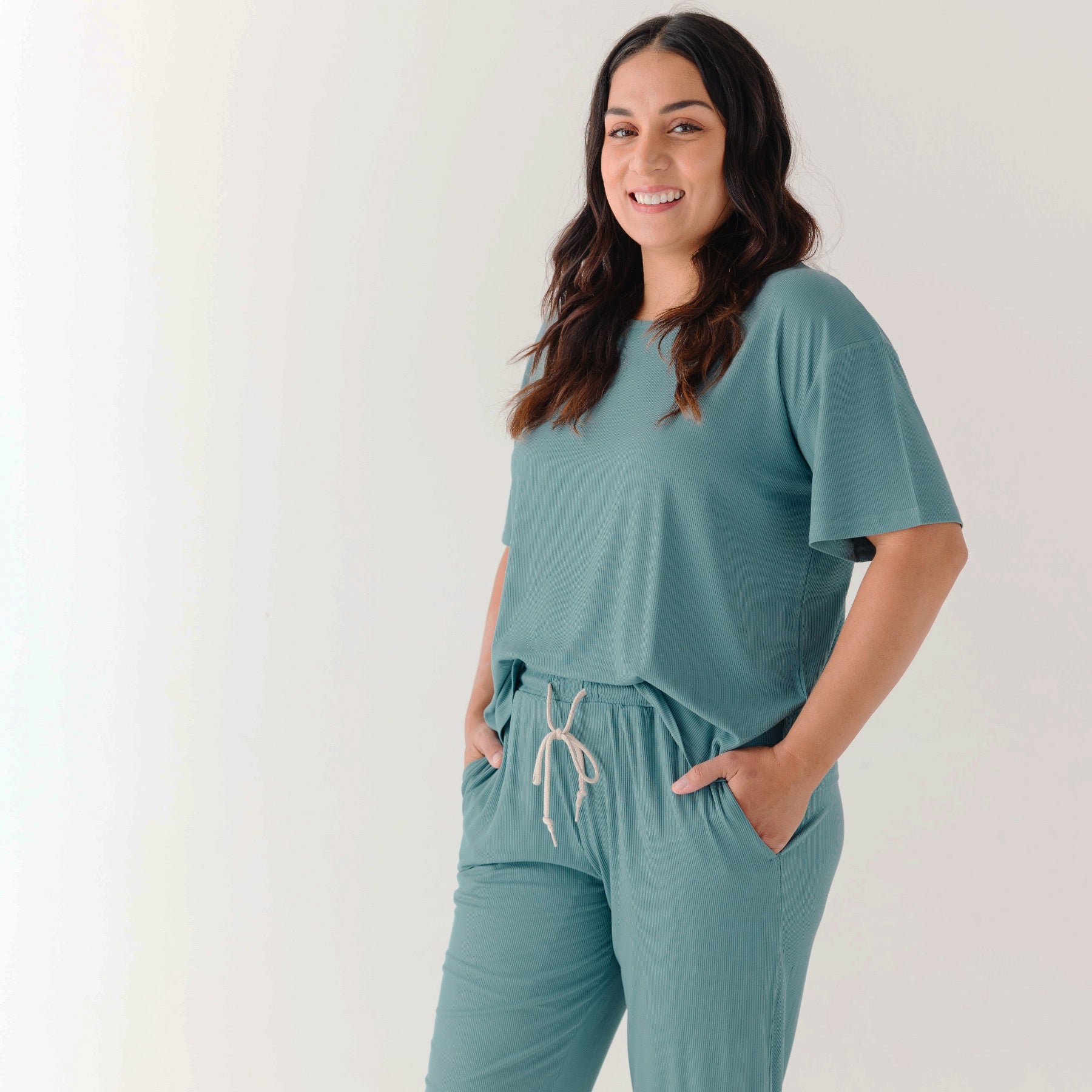 Glacier Blue Small Ribbed Women's Pants