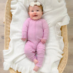 Lilac Mist Small Ribbed Zip Romper