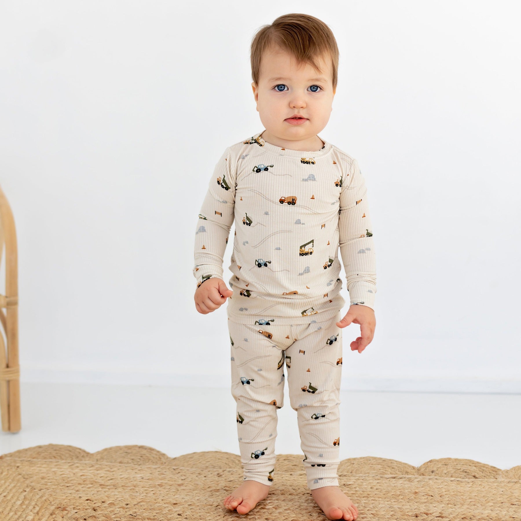 Construction Small Ribbed Two-Piece Set