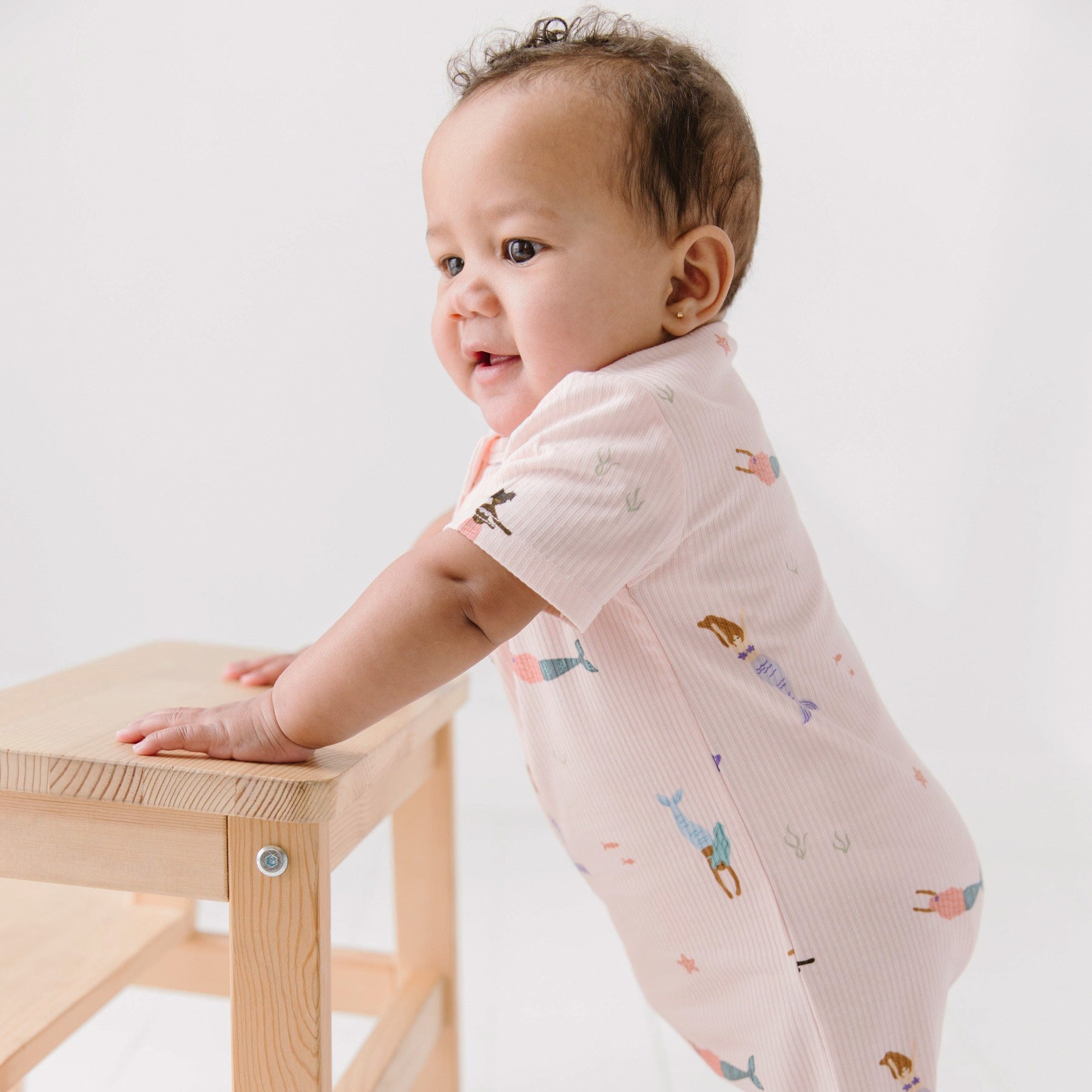 Mermaids Small Ribbed Summer Zip Romper