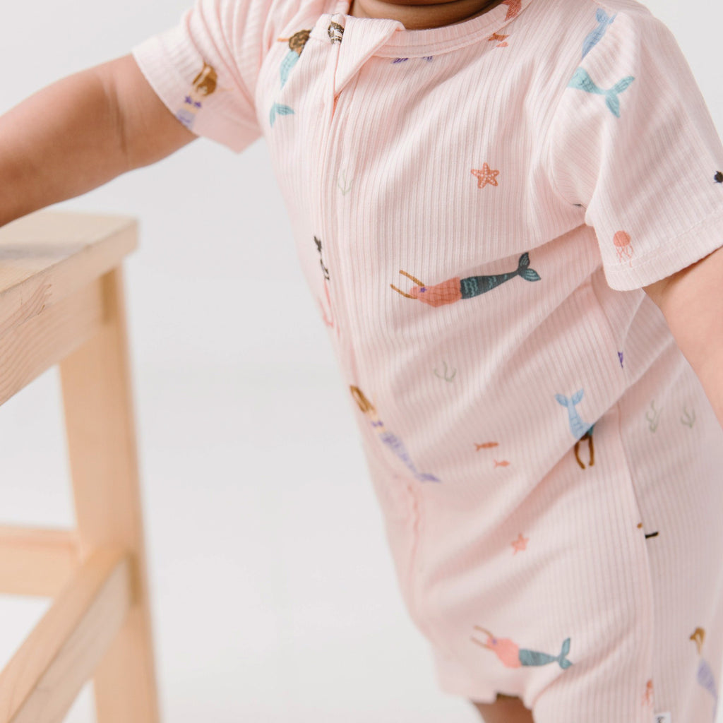 Mermaids Small Ribbed Summer Zip Romper