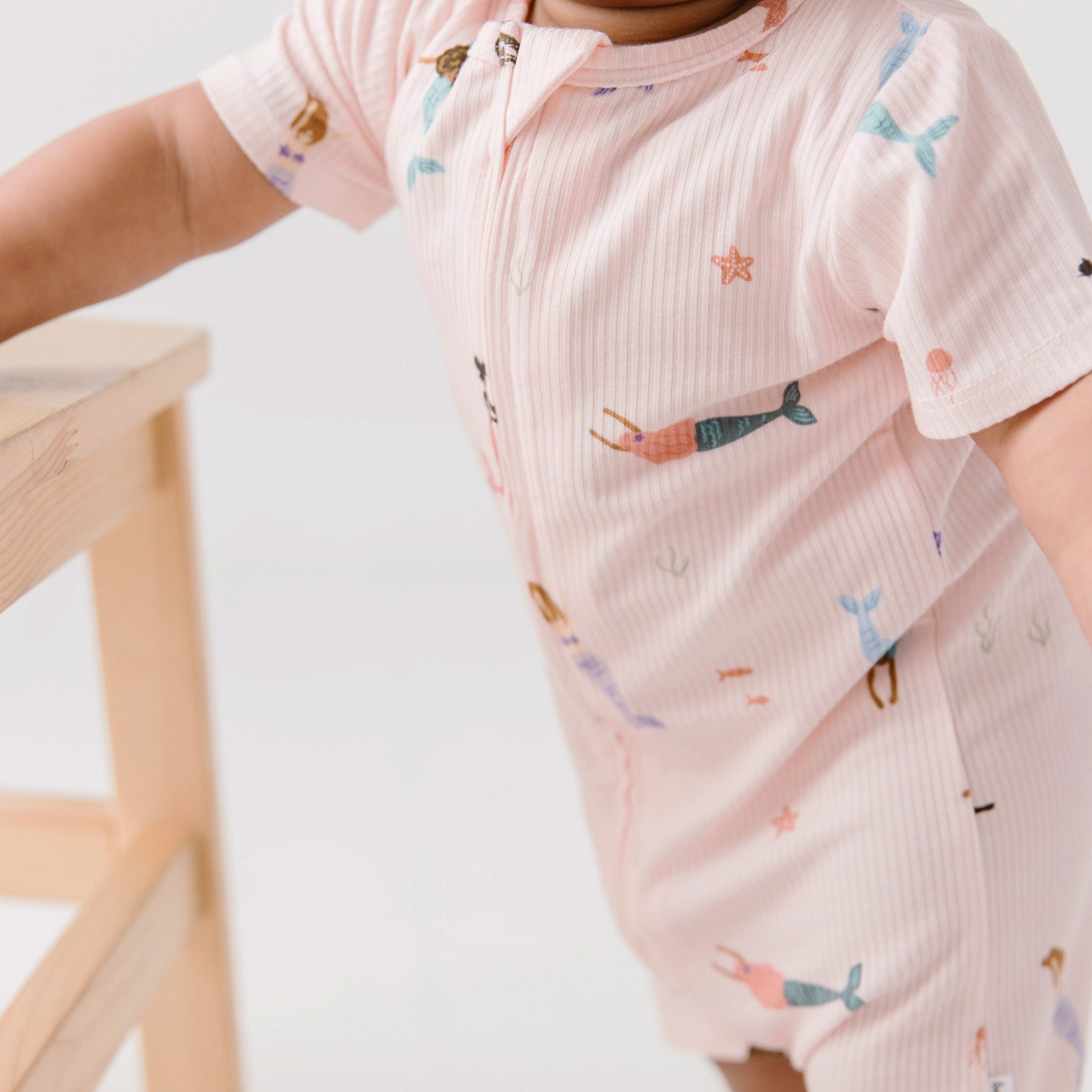 Mermaids Small Ribbed Summer Zip Romper