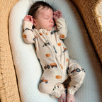 Tractors Small Ribbed Zip Romper