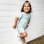 Race Cars Small Ribbed Shorts Two-Piece Set