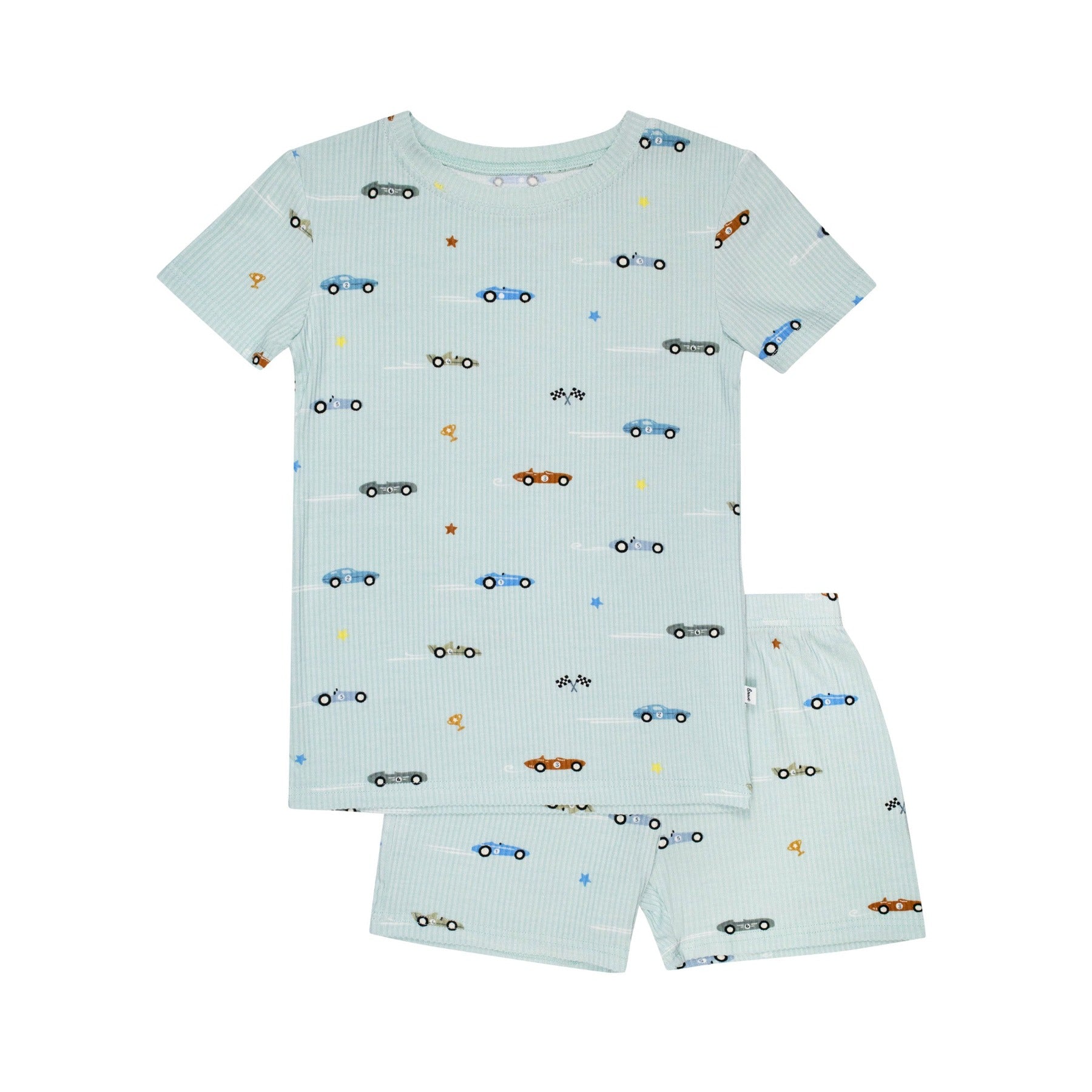 Race Cars Small Ribbed Shorts Two-Piece Set