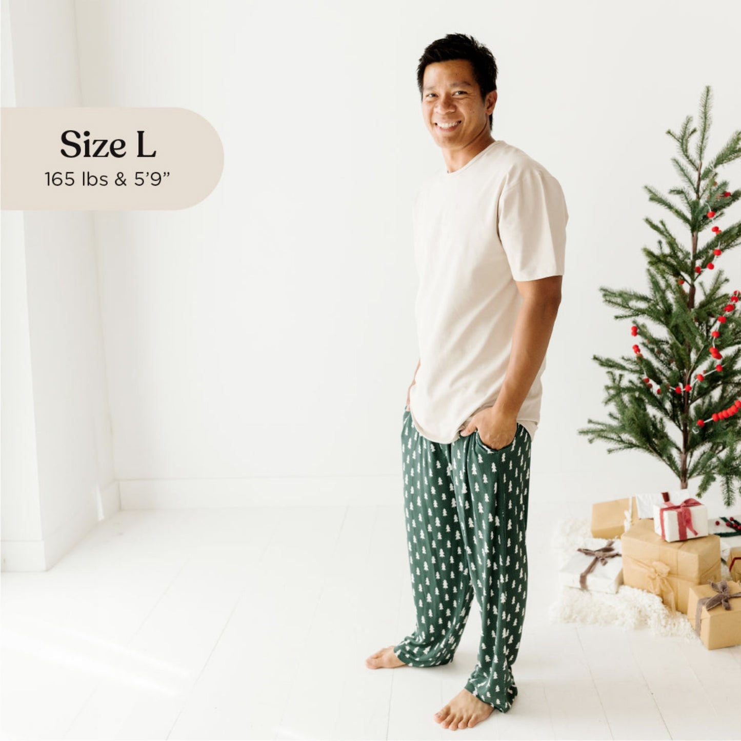 Christmas Trees Small Ribbed Men's Pants