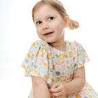 Checkered Seashells Small Ribbed Pocket Dress