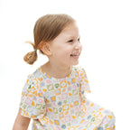 Checkered Seashells Small Ribbed Pocket Dress