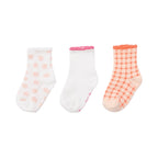 Gingham & Pink Daisies Ruffle Socks 3 Pack