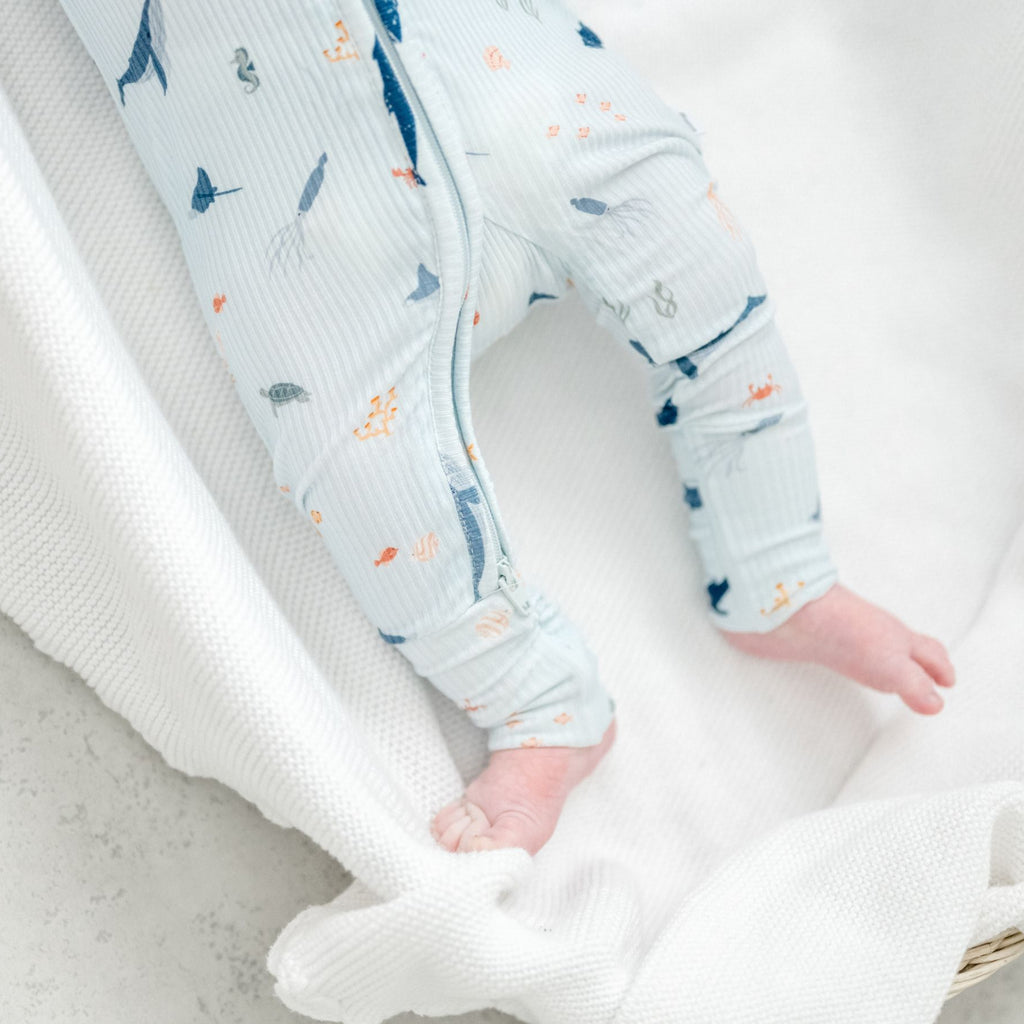 Under The Sea Small Ribbed Zip Romper