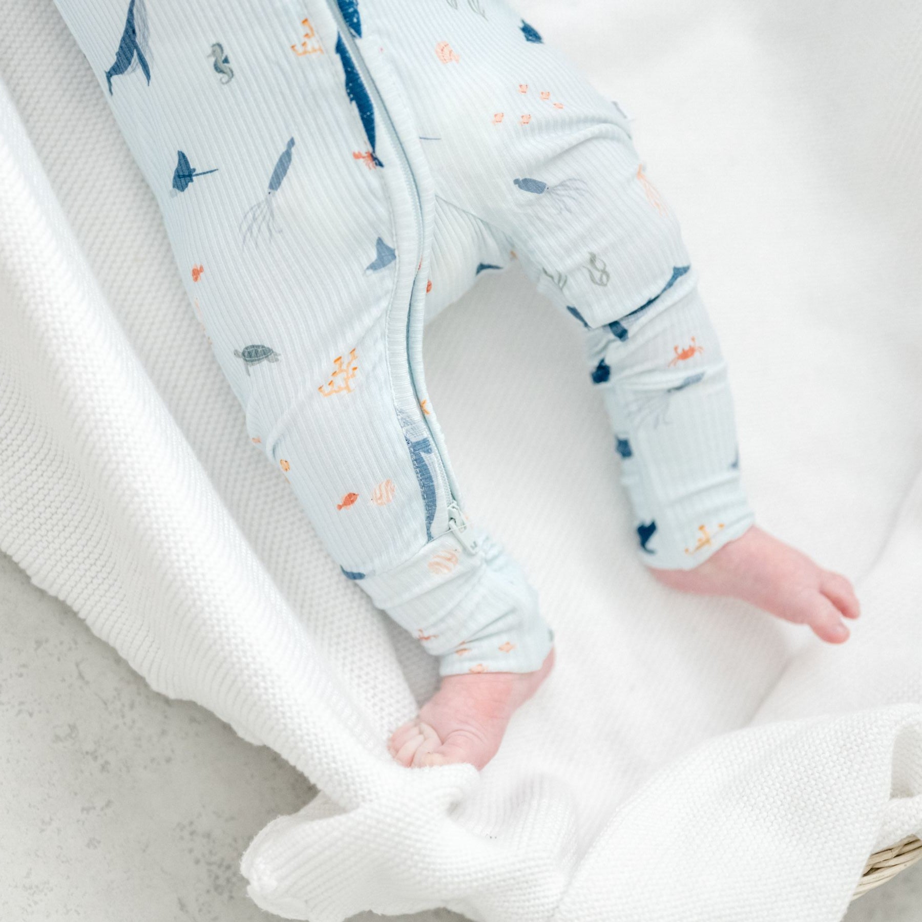 Under The Sea Small Ribbed Zip Romper